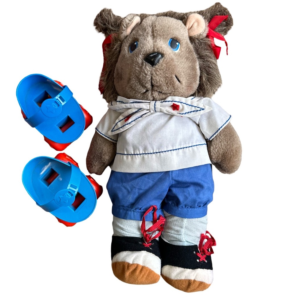 1984 Vintage Tomy Get Along Gang Portia Porcupine Plush with‎ Roller Skates